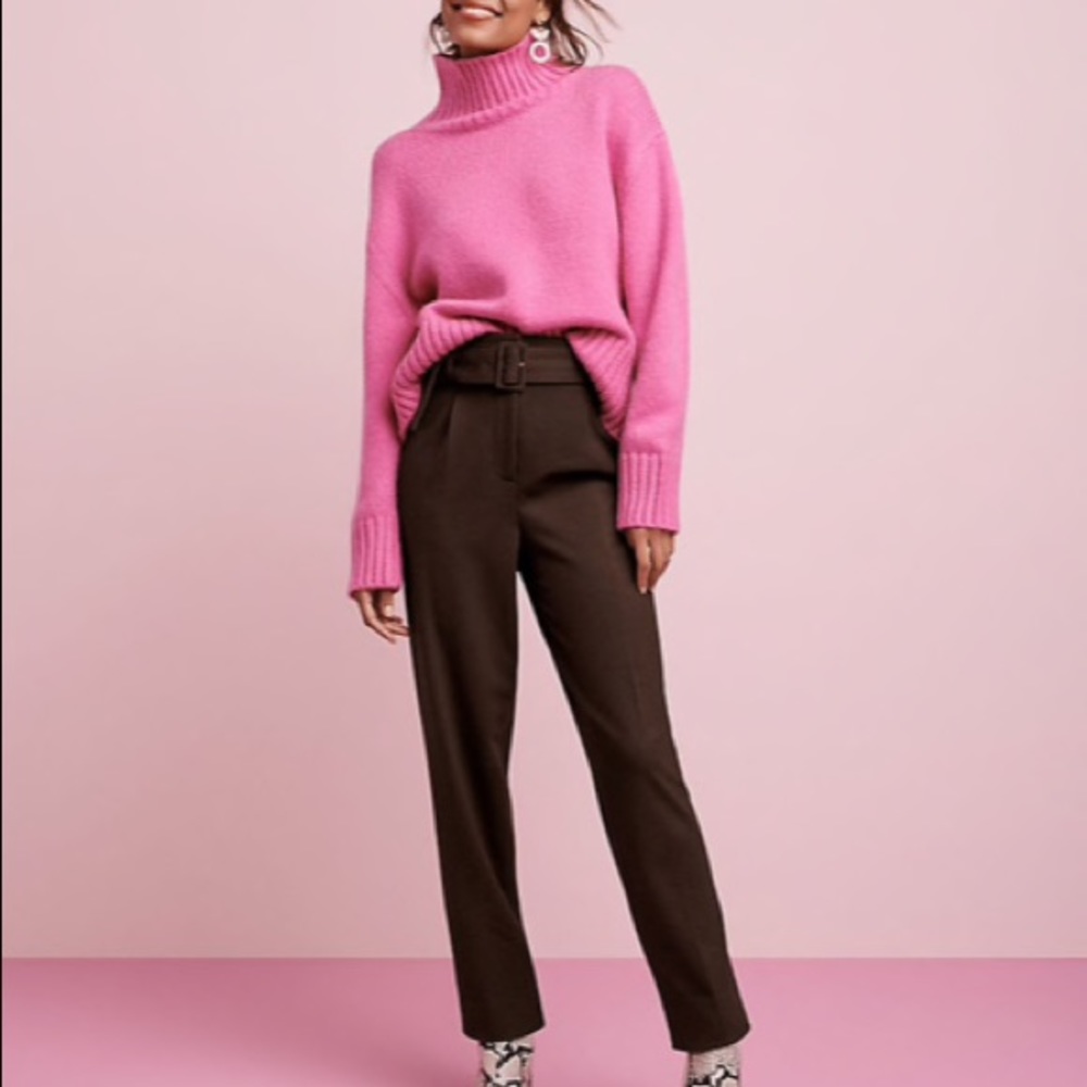 Ann Taylor Belted Tapered Pant NWT